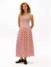 Tommy Hilfiger Sofia For Tommy Sleeveless Stripe Dress In Medium Red Stripe