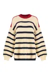 Tommy Hilfiger Pull Ample À Rayures In Brown