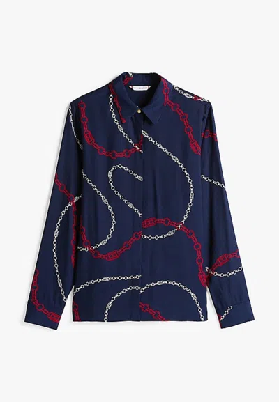 Tommy Hilfiger Soft Viscose Regular Ls Shirt In Blue