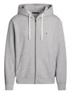 Tommy Hilfiger Grey Zip-up Logo Sweatshirt In Gray