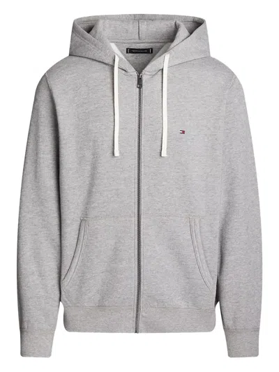Tommy Hilfiger Solic Zip-up Hoodie In Gray