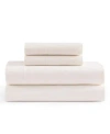 Tommy Hilfiger Solid 200 Thread Count Cotton Percale Sheet Set In White