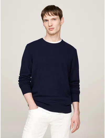 Tommy Hilfiger Solid Cashmere Sweater In Navy