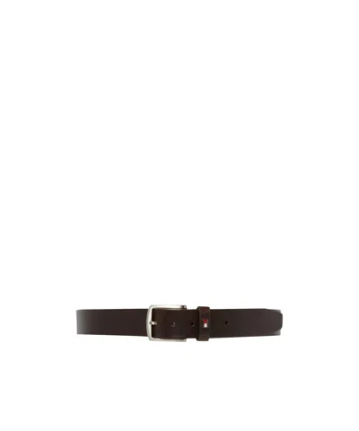 Tommy Hilfiger Solid Color Leather Belt In Yellow