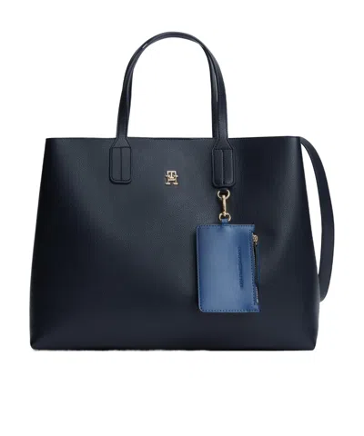 Tommy Hilfiger Solid Color Satchel Bag In Blue