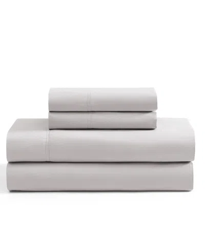 Tommy Hilfiger Solid 200-thread Count Cotton Percale 3-pc. Sheet Set, Twin Xl In Rocky Gray