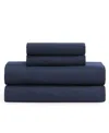 Tommy Hilfiger Solid 200-thread Count Cotton Percale 4-pc. Sheet Set, King In Navy