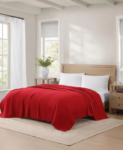 Tommy Hilfiger Solid Cotton Pique Blanket, Full/queen
