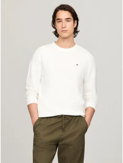 Tommy Hilfiger Solid Crewneck Sweater In Milky Way