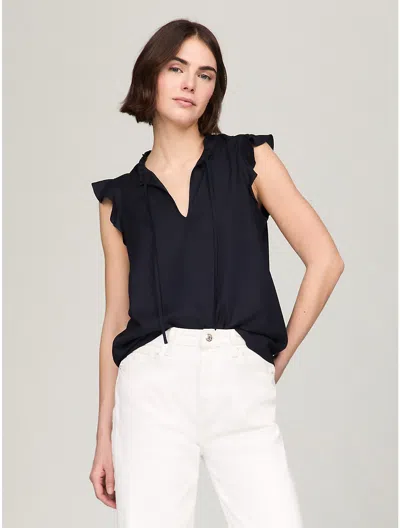 Tommy Hilfiger Solid Flutter In Navy