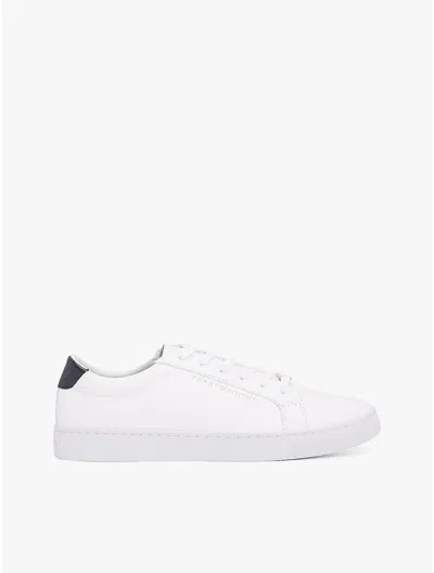 Tommy Hilfiger Leather Stripe Sneaker In White