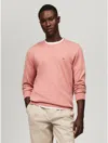Tommy Hilfiger Classic Crew Neck Pullover In Organic Cotton In Teaberry Blossom