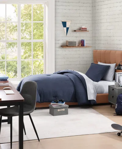 Tommy Hilfiger Solid Microfiber 5-pc. Comforter Set, Twin/twin Xl In Blue