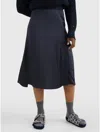 Tommy Hilfiger Solid Midi Skirt In Desert Sky