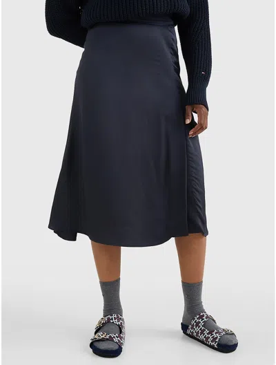 Tommy Hilfiger Solid Midi Skirt In Desert Sky
