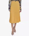 Tommy Hilfiger Solid Pleated Pull-on Midi Skirt In Deep Maize In Yellow