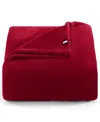 Tommy Hilfiger Solid Plush Blanket, Full/queen In Red