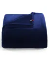 Tommy Hilfiger Solid Plush Blanket, King In Blue