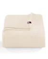 Tommy Hilfiger Solid Plush Blanket, King In Neutral