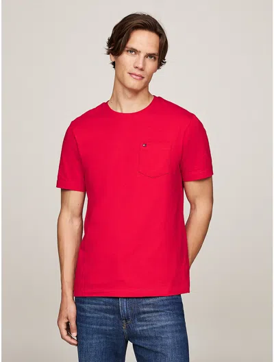 Tommy Hilfiger Solid Pocket T In Primary Red