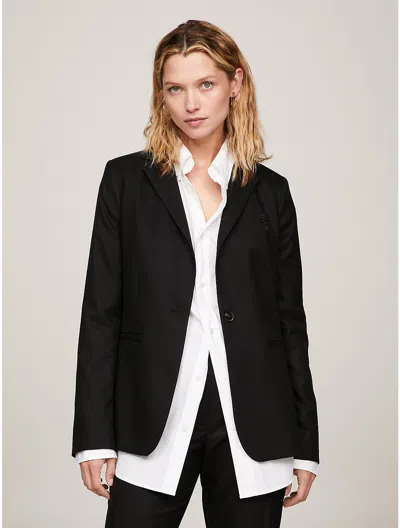 Tommy Hilfiger Solid Stretch Blazer In Black