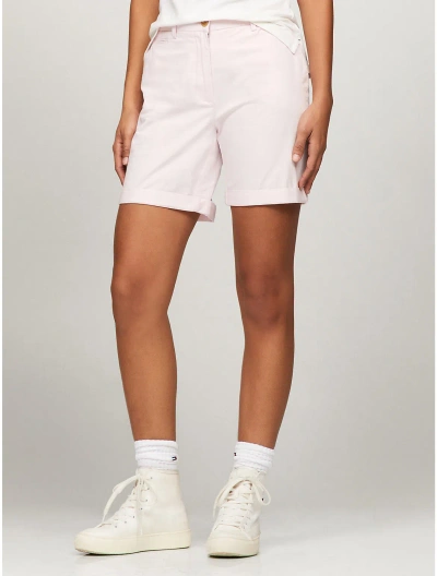Tommy Hilfiger Solid Stretch Cotton Chino Short In Light Pink