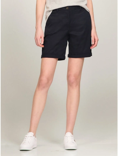Tommy Hilfiger Solid Stretch Cotton Chino Short In Navy