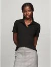 Tommy Hilfiger Solid Stretch Cotton Polo In Black