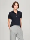 Tommy Hilfiger Solid Stretch Cotton Polo In Navy