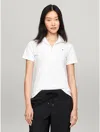 Tommy Hilfiger Solid Stretch Cotton Polo In Optic White