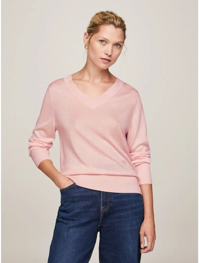 Tommy Hilfiger Solid V In Whimsy Pink