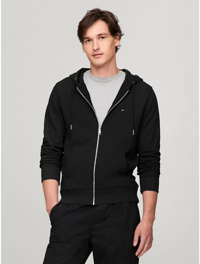 Tommy Hilfiger Solid Zip Hoodie In Black