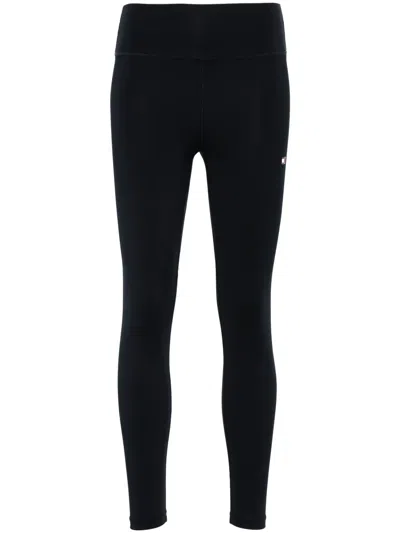Tommy Hilfiger Sport Essential Rubberised-logo Leggings In Blue