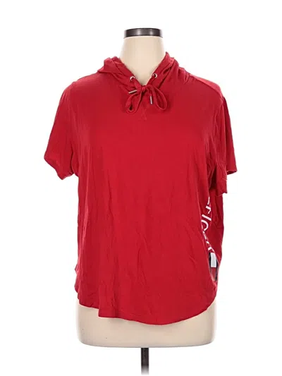 Pre-owned Tommy Hilfiger Sport Short Sleeve Top Red Cowl Neck Tops