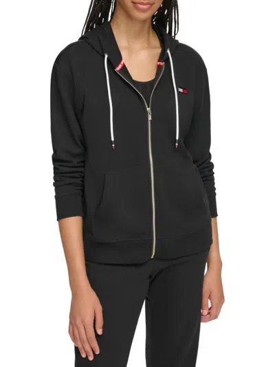 Tommy Hilfiger Sport Women's Drop Shoulder Zip Up Hoodie In Black