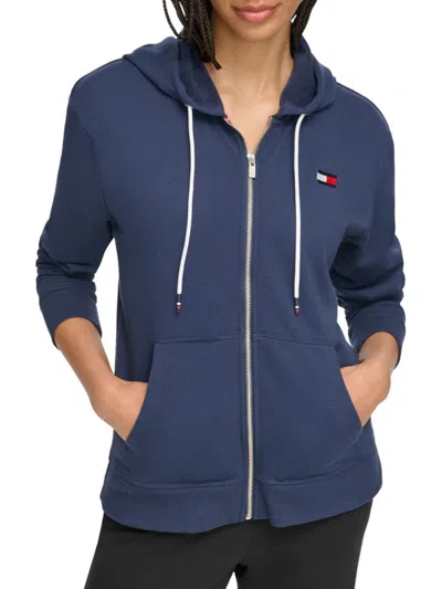 Tommy Hilfiger Sport Women's Cotton Blend Zip Hoodie In Navy