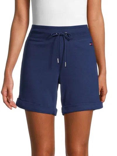 Tommy Hilfiger Sport Women's Drawstring Cotton-blend Shorts In Deep Blue