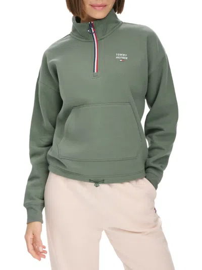 Tommy Hilfiger Sport Women's Logo Fleece Sweatshirt In Basil