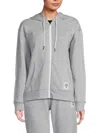 Tommy Hilfiger Sport Women's Logo French Terry Zip Hoodie In Pearl Heather Grey