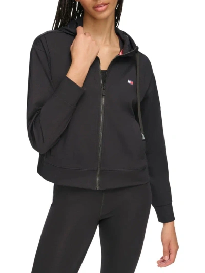 Tommy Hilfiger Sport Women's Logo Zip Up Hoodie In Black