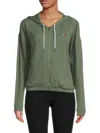 Tommy Hilfiger Sport Women's Waffle Front Zip Hoodie In Basil