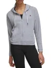 Tommy Hilfiger Sport Women's Waffle Front Zip Hoodie In Pearl Grey Heather
