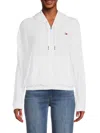 Tommy Hilfiger Sport Women's Waffle Front Zip Hoodie In White