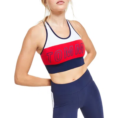 Tommy Hilfiger Sport Womens Logo Activewear Sports Bra In Multi