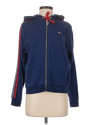 Pre-owned Tommy Hilfiger Sport Zip Up Hoodie In Blue