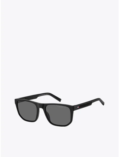 Tommy Hilfiger Sporty Square Sunglasses In Black / Polarized Lens