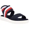 Tommy Hilfiger Springi Womens Slide On Open Toe Flat Sandals In Blue