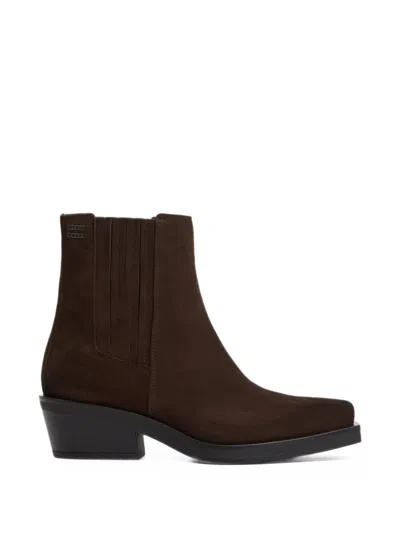 Tommy Hilfiger Square-toe Ankle Boots In Brown