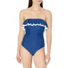 Tommy Hilfiger Standard One Piece Swimsuit In Gulf Blue In Blue