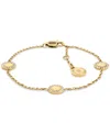 Tommy Hilfiger Stationed Crystal Pendant Bracelet In Gold Plate